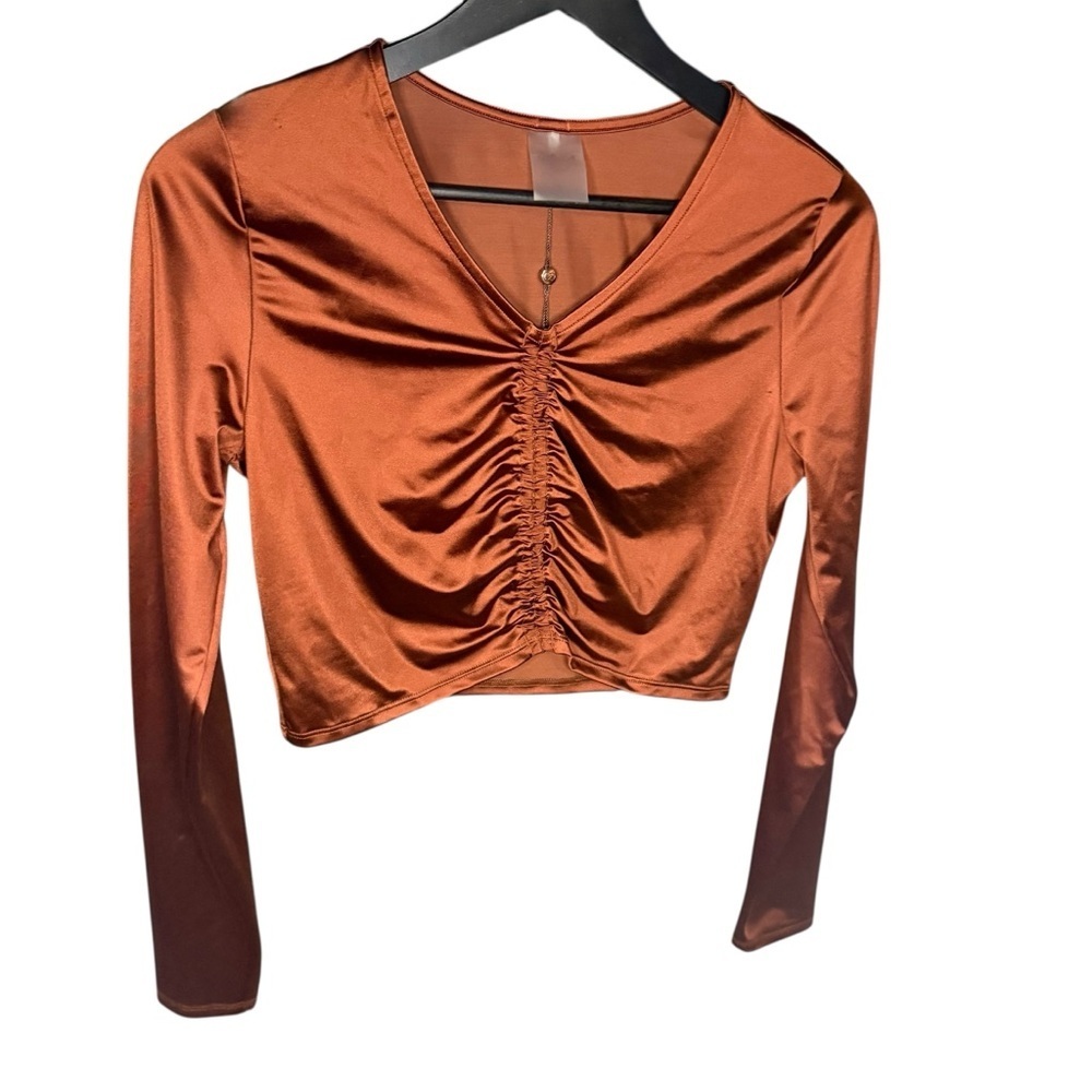 NWT Small Calia Ruched Adjustable Sun Rashguard Long Sleeve Protection Crop Top - Picture 11 of 14